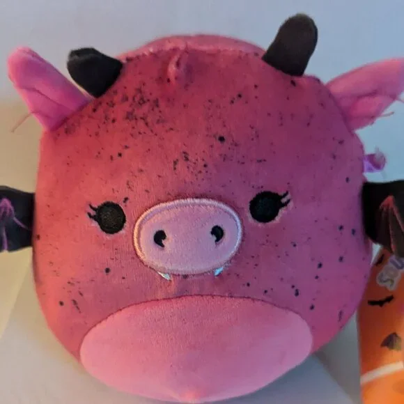 NWT 5" Bianca Pink Flecked Gargoyle Dragon Squishmallows Goth Valloween Plush - Picture 3 of 10
